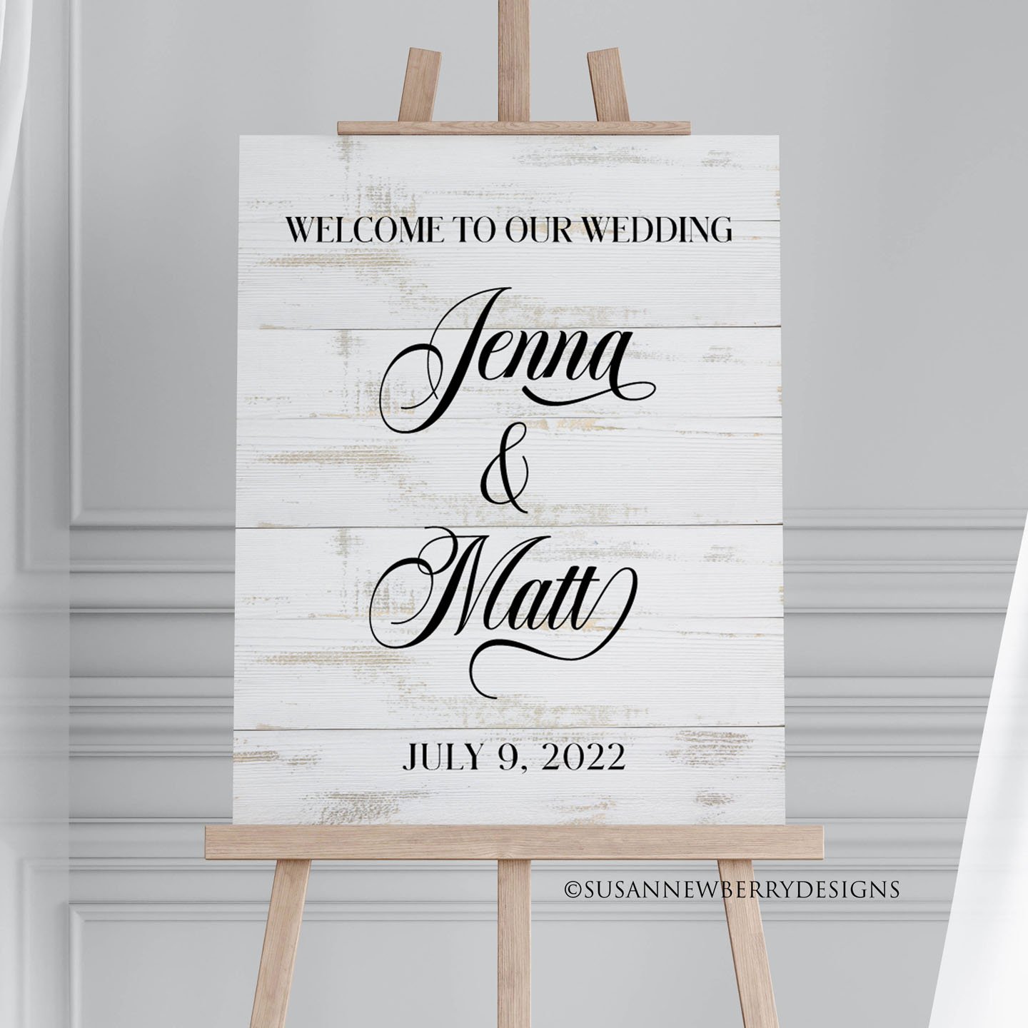 One Day Away Rehearsal Dinner Welcome Sign — Susan Newberry
